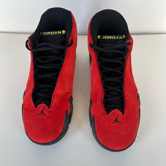 Retro AIR JORDAN 14 Ferrari Red w/ Yellow Trim Size 9 - Picture 5 of 15